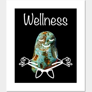 Rockhound Lotus Yoga Pose - Funny Wellness Mental Health Rockhounding Posters and Art